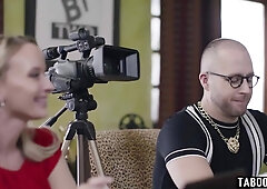 Bisex latino shagging the director and a COUGAR Pristine Brink on audition sofa