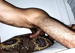 Intense guy orgasm, humping bed, guy humping