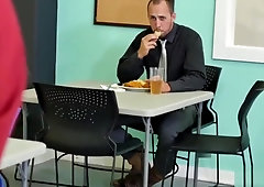 Sucking straight gay man cum filled cock CPR prick blowing and nude