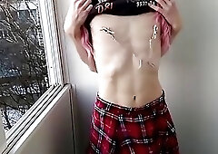 Sissy Public Masturbation on the Balcony CutePinkUnicor