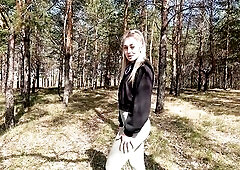 Bike ride ended with hard sex in the woods with a fresh acquaintance 4K