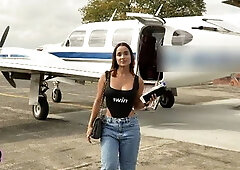 Colombian Model Fucks Her Assistant on a Private Jet while the Pilot Sees!
