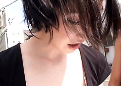 Asian slut with small titties is in a downblouse clip