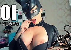 Jerk off Challenge Cosplay Cat Woman Big Boobs - Desafio Da Punheta