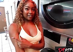 Black Female-dom Destiny Mira's Steamy Laundromat Hookup