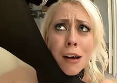 Tattooed submissive joins two dominant lovers in a strapon threesome with Lorelei Lee, Annette Schwarz and Adrianna Nicole