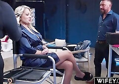 WIFEY Breasty Golden-haired Hotwife Alexa Leigh Rides A Biggest Schlong During the time that Hubby Films