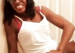 Black shemale tranny in Her ladyboy black Tranny underware