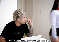 Inefficient Secretary Pays Her Colombian Boss with Her Snatch - Danner Mendez & Almendra Gala