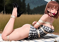 My Girlfriend Knows I Want to Tie Her Up Raspberries Rope Red Ballgag in the Forest