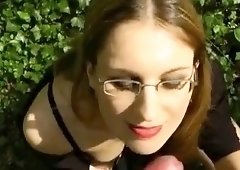 Slut Gets Cum In Her Hair In The Woods