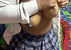 Young Couple Fool Around After The Classes