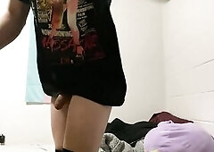 Sexually Excited Trans Cutie Sissy Fingers Her Taut Arsehole