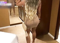 The host of the "Cuckold Night" party welcomed the cuckold's wife into the booth and made her really climax...