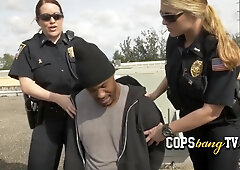 Computer Thief Gets Caught By Perverted Milf Cops As He