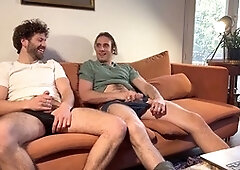 Straight man seduced, straight friends, jerking