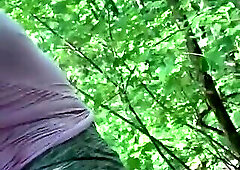 Public Hiking Trail T girl Crossdresser QUICK Dildo Ass