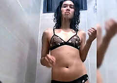 Asian Tgirl Neta in solo masturbation