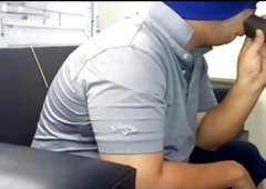 dominicano gives an intense black cock suck