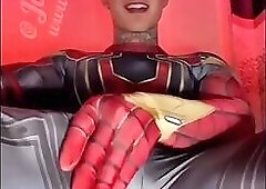 Hunk Cosplayer Jerks his supercock