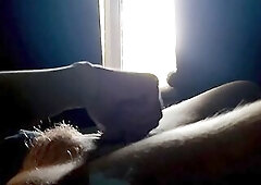 [FTM] I Jack Off with Prosthetic Jock then poke it in my Gap until I Cum in front of the Window