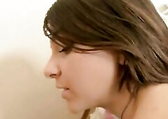 Russian teen brunette hair is masturbating during the time that alone at home and groaning from enjoyment whilst cumming