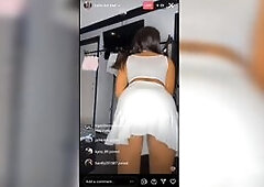MINI SKIRT TRY ON HAUL LIVE ON INSTAGRAM NO PANTIES (landscape for computers)
