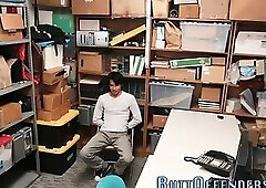 Gay stud gets cum after fucking mall cop