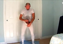 Spandex Piddle and Cum