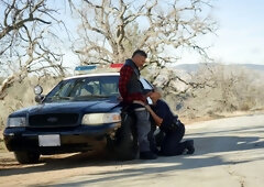 Police MILF Bridgette B outdoor sex