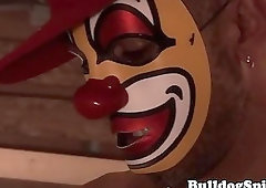 Rough UK bloke toying studs ass with dildo