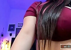 Unreal huge natural boobs web closeup teasing