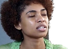 Ebony gal plays with her sole fetish solo
