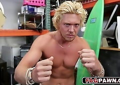 Blonde babe takes a cock in her mouth and gets pounded in the ass