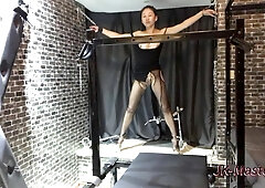 BDSM Torment: Sexy Chinese Slave Whipped & Teased to Squirting Creampie - High Heel Humiliation