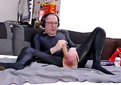 DILF Mike Essex strokes my uncut cock with his huge dick