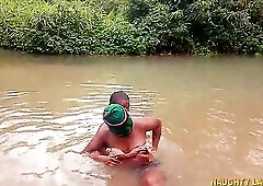 Screwing Nasty Colledge Course Boy-friends large dick during village river baths