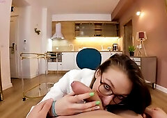 Sexy Romanian Teacher Gets Facial From Student