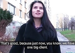 Public Agent Large penis screws hawt Russians consummate body for money
