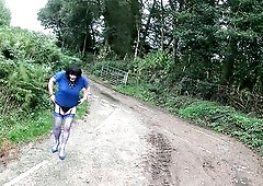 Teasing and flashing outdoors and my boss took me out to look at some fresh offices.