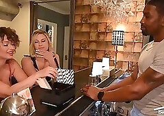 Two Hot Promiscuous Ladies Close the Night with BBC Bartender