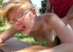 Amateur blonde teen casi james outdoor hardcore pounding