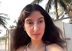 Beach Club Hotty Picks Up a Man and Screws Him in a Public Locker Room