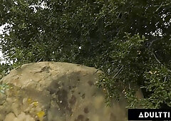 ADULT TIME - Sex Addict MILF Alexis Fawx Stages Car Trouble Gets Fucked Hard By Hiker In The Woods