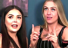 Lingerie Teasing Jerking In Trio