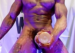 Worshipping magnificent hairy black cock of Hallelujah Johnson