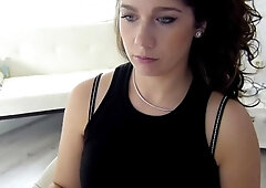 Lovely Amateur teen brunette masturbating outdoor