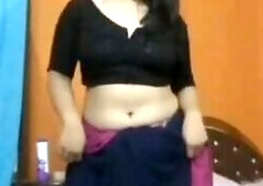 Gouthami reddy manthena removing saree & blouse showing Nude sexy boobs in bedroom