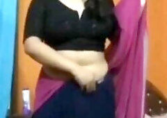 Gouthami reddy manthena removing saree & blouse showing Nude sexy boobs in bedroom