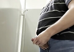 Public restrooms, restroom jerk, masturbation cum